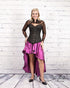 SiaLinda: Rock Viola, violett, Satin, Lilien Applikation, asymmetrisch, geschlitzt - SiaLinda.com